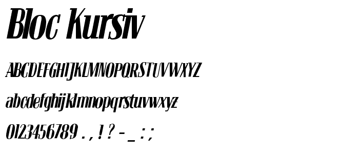 Bloc Kursiv font
